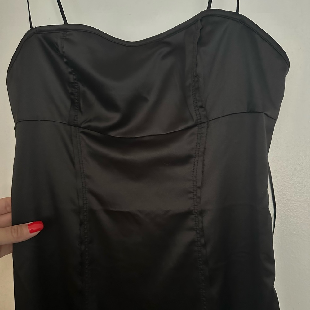 Urban Outfitters silk dress in black, size medium